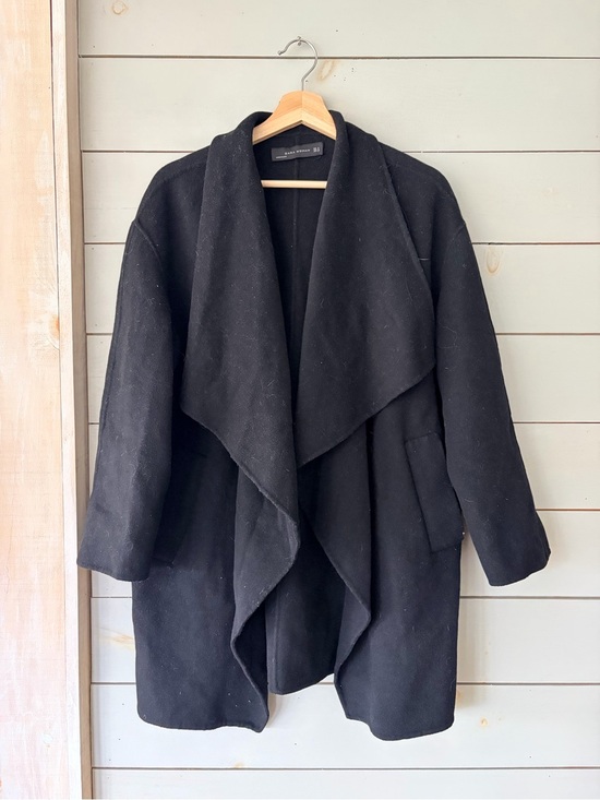 Zara Jackets & Blazers - Zara Woman Black Draped Wool Blend Coatigan Jacket Medium